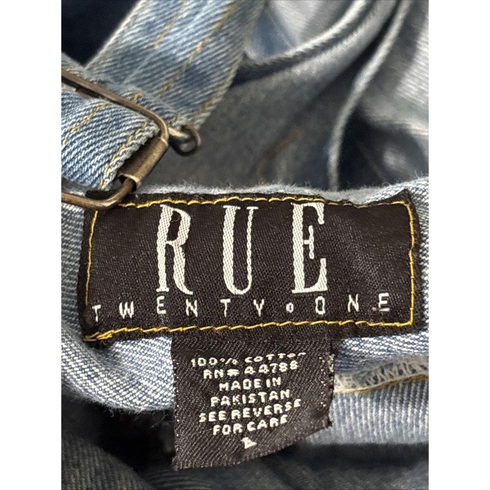 Vintage Rue Twenty One Denim Overalls Wide Leg Bib Jeans Womens L - Picture 8 of 10